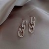 Yheakne Punk Link Chain Earrings Silver Cable Link Earrings Curb