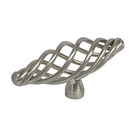 5 Pack Satin Nickel or Brushed Nickel Bird Cage Birdcage Oval Nest Twist Wire Swirl 3" (76mm) Kitchen Cabinet Drawer Hardware Pull Knob 1338-76