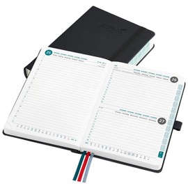 BEZEND Academic Diary 2025-2026 Page A Day Bag Size 18 x 13 cm. 16-Month Daily Planner runs Sept' 25 - Dec' 26. Appointment Diary 2026 Day per Page with PU Leather Hardback - Black