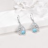 POPLYKE Larimar Turtle Beach Earrings for Women Sterling Silver Cage