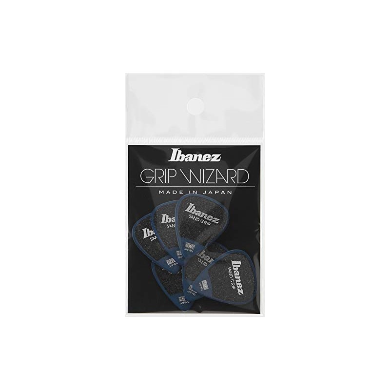 IBANEZ Flat Pick Sand Grip - Blue Pack of 6