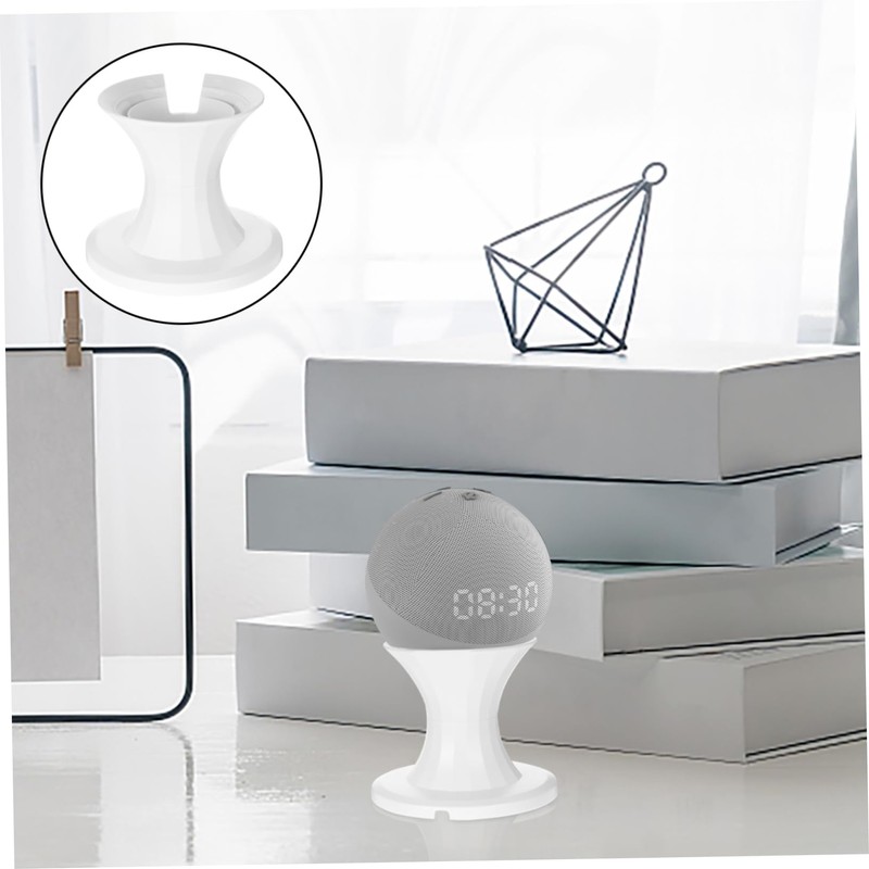 Operitacx Speaker Stands for Desktop White Speaker Riser Bracket Winding