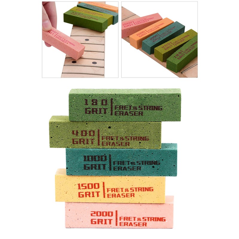 5Pcs Fret Eraser Dust Cleaner Fretboard Scrubber String Polishing Tool