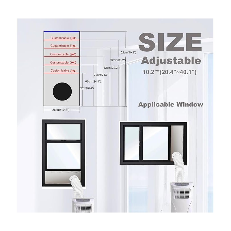 LIHONK Reversible Extra Large Window Seal Kit for Portable AC