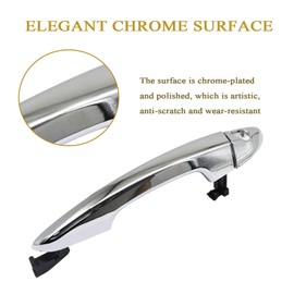 Priprilod Front Left Side Outer Exterior Chrome Door Handle Compatible with Hyundai Sonata 2015 2016 2017 2018 2019 Driver Side Outer Outside Handle 82651C1110 82652C1010 15759578