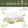 MESTAEK Aluminum Foil Pans of Divided Compartment with Snap-On Lids
