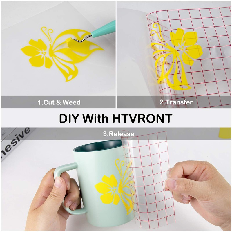 HTVRONT Yellow Permanent Vinyl, Yellow Vinyl for Cricut - 12"