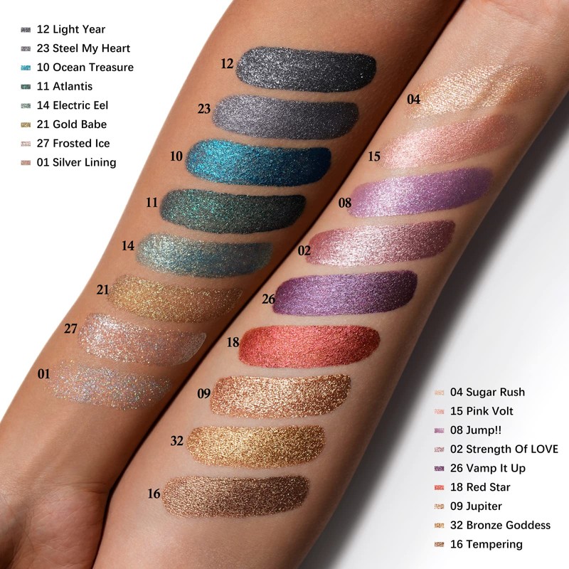 Oulac Liquid Eyeshadow Glitter - Waterproof Glitter Eye Make-Up with