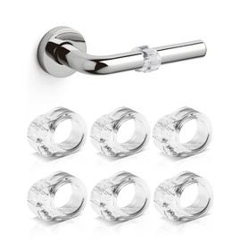 BAIPOK Set of 6 Transparent Door Stoppers, High Elastic Door Handle Protection, Protection for Walls and Furniture, 18 mm