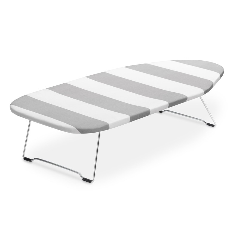 Whitmor Tabletop Ironing Board, Grey/White Striped Cover