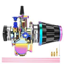 P-W-K 24mm Carburetor Kit with Air Filter Intake Manifold Carb Jets Universal Suitable for 2t/4t Dirt Bike Motocross Motorcycle Scooter ATV Quad Go Kart
