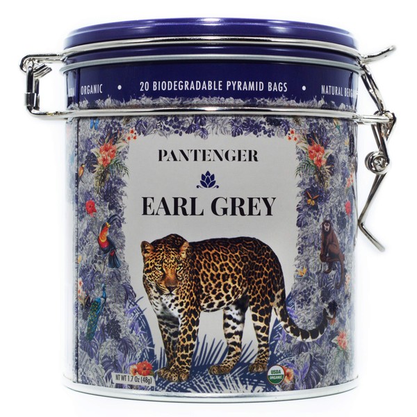 Pantenger Earl Grey Tea Bags | Organic Tea | Finest Ceylon Black Tea Leaves with Bergamot Essential Oil. Black Tea Bags. 20 Sachets. Packed in USA.