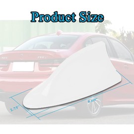 Mearo Car Antenna, Shark Fin Antenna Cover, Automotive Top Roof Aerials AM/FM Radio Signal Base with Shark Fin Shape Design, Car Accessories Antenna Replacement Universal for Most Car SUV Van (White)