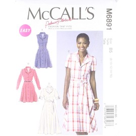 McCall's Pattern Company M6891 Misses' Dresses and Sash Sewing Template, Size B5 (8-10-12-14-16)