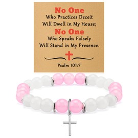 Bible Verse Bracelets with Cards Christian Jewelry Religious Gifts for Christian Easter Prayer Scripture Gift Inspirational Beaded Bracelets for Sister Coworkers Daughter Encouragement Birthday Gift