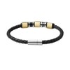 Van Heusen Men Braid Leather Bracelet with Three Stainless Steel