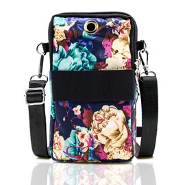 BIAOTIE Lightweight Small Crossbody bags Cell Phone Purses Travel Pouch Shoulder Bag for Women (Bright Flowers)