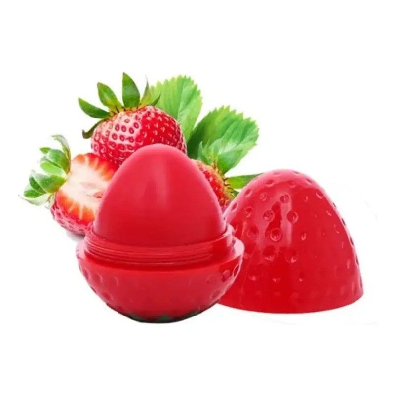 Caja 24pz Bálsamos Para Labios Hidratante Forma De Fresa