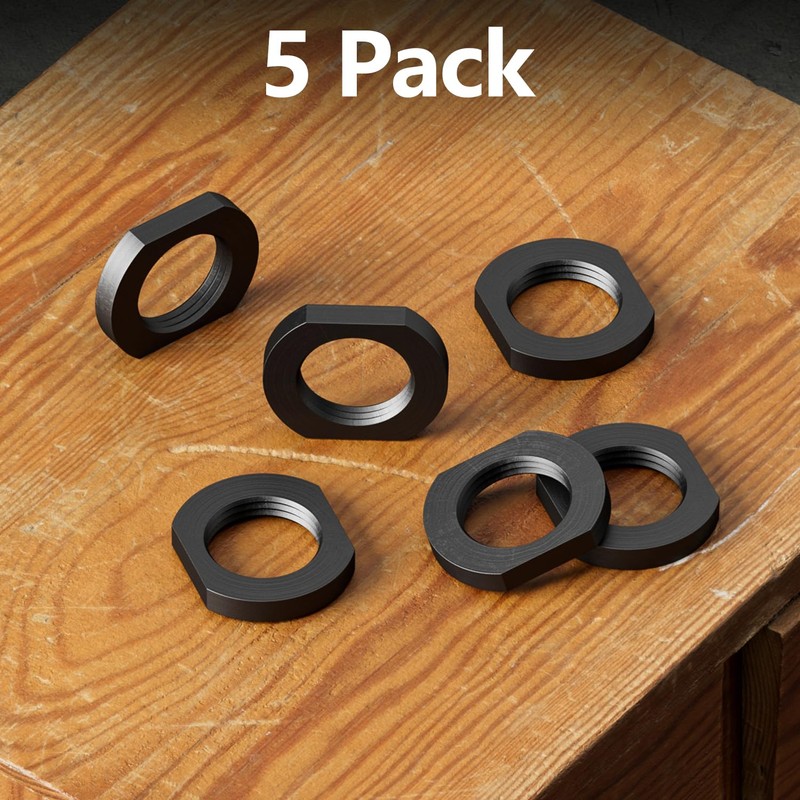 Jam Nut 1/2x28,5/8x24 Steel Black 5 Pack (1/2x28)