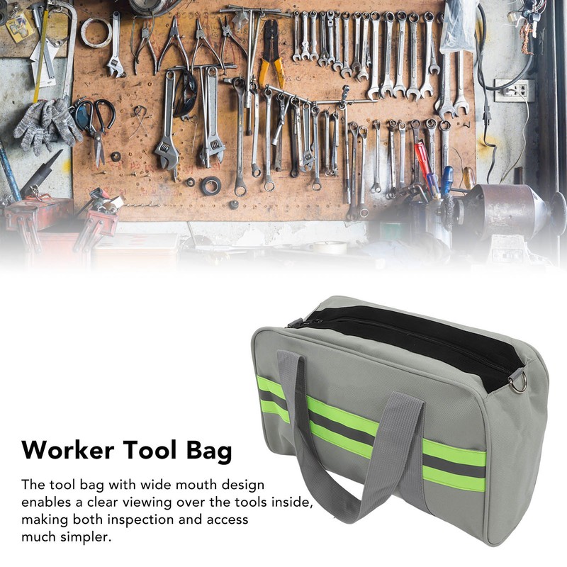 Tool Bag Wide Mouth Oxford Cloth Large Capacity with Reflective