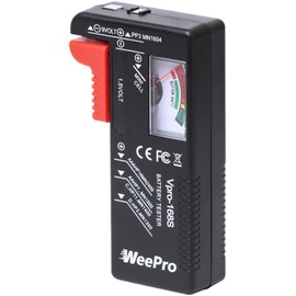 Battery Tester Checker by WeePro - Universal Battery Tester Monitor for AA AAA C D 9V 1.5V Button Cell Batteries - Household Battery Life Level Testers Power Meter