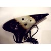 Utopia Black and yellowish white (Panda) interlaced ceramic Ocarina Soprano