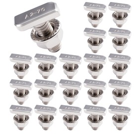 20 Piece Hammer Head Screws Set, T Screws with Locking Tooth Nuts M8 x 20 mm, Stainless Steel A2-70 Flange Nuts M8 Screws, Hammer Head Screw for PV Solar Mounting Rails, Groove Rail, Greenhouse