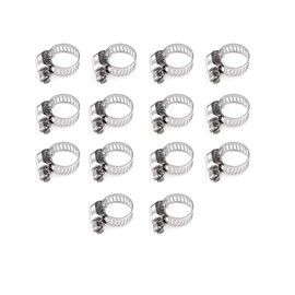 14Pcs 6-12mm Hose Clamps with Adjustable Handle, Stainless Steel Clips, Hose Clips, 6-12mm Adjustable Drive Hose Pipe Clamps Pipe Clips for Flexible Gas Petrol Fuel Line