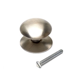 Merriway BH01409 Satin Matt Chrome Victorian Style Cabinet Cupboard Door Knob, 25mm (1 inch) Nickel
