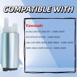 16162-3701 Fuel Pump for Kawasaki Jet Ski 1100 (JT1100) STX/STX STX12F STX15F/ Ultra 130 250X 260LX 260X 300LX 300X 310LX 310R 310X LX 2000-2020 Replaces 16162-3701 49019-3720