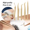 SEEDEW Tweezer Eyelash Extensions 1 PCS Stainless Steel Curved Pointy
