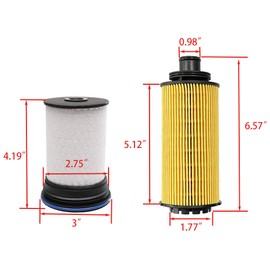 iFJF TP1007 Fuel Filter PF2262G Oil Filter Kit Replacement for Chevy Colorado GMC Canyon 2.8L L4 Diesel Engine 2016-2022 Replaces 52100212 CS12133 Fuel Filter 55595791 PF69 Oil Filter