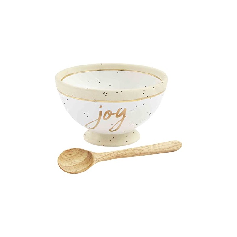 Mud Pie Gold Stoneware Dip Cup Set, 3" x 5",
