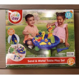 Play Day Toys Sand & Water Table 13 Piece Watertable Indoor/Outdoor Fun. NEW