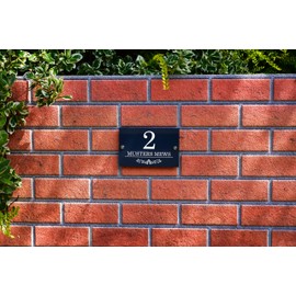 Badgemaster Modern Anthracite House Number Sign Plaque Stainless Steel Standoffs 20cm x 13cm Decorative Ornament