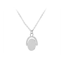 Tuscany Silver Women's Sterling Silver Rhodium Plated 15 mm x 21 mm Oval Spinner Adjustable Necklace 43 cm / 17-46 cm Engraving, Sterling Silver