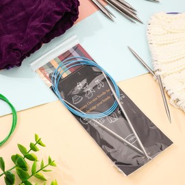 Stainless Steel Circular Knitting Needles 40-Inch (100cm) | US 10 (6mm) with 10 Stitch Markers & Yarn Needle | for Sweaters, Blankets, Afghan, Large Projects