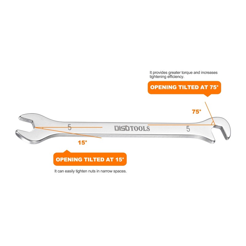 sourcing map Super-Thin Open End Wrench Set 5/5.5/6/7/8/9/10/11mm Metric Double