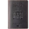 Porta pasaporte español, portadocumentos de piel vaca, tarjetero retro for
