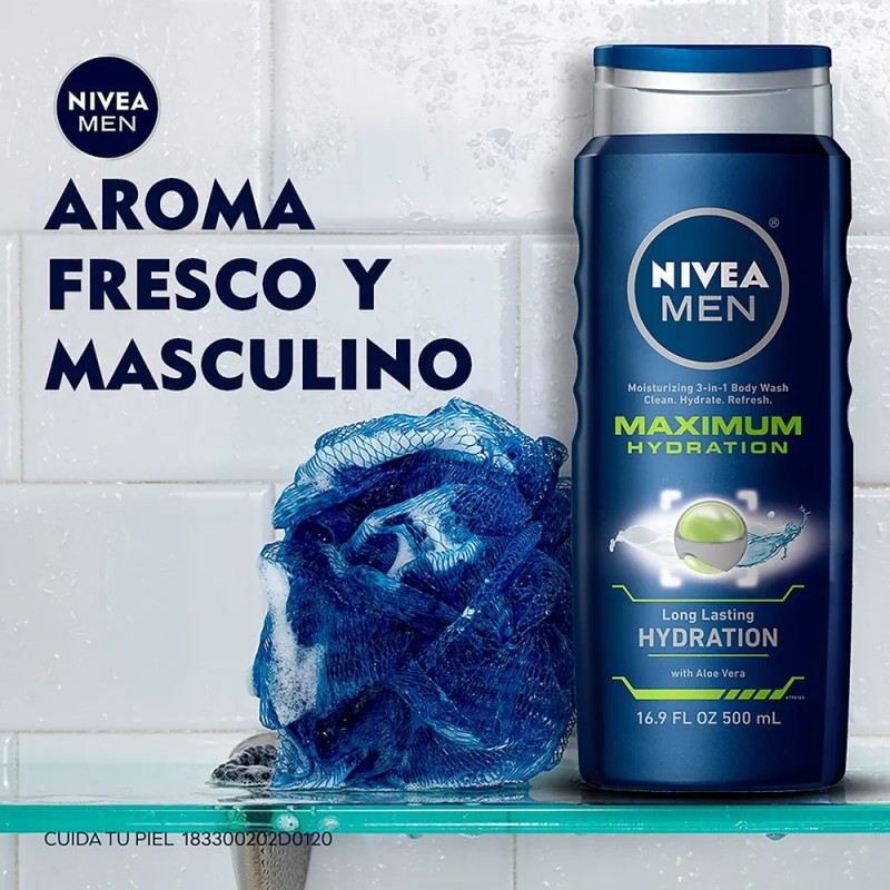 Jabón Líquido Corporal Nivea Men Maximun Hydration 500ml