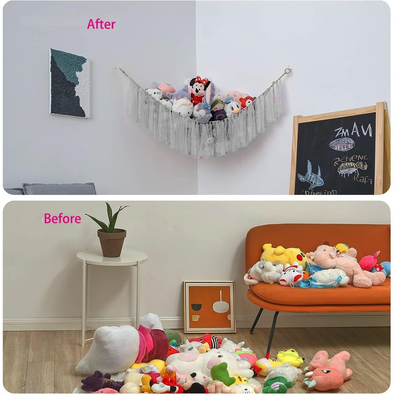 Large Stuffed Animal Toys Net,Macrame Toy Hammock,Nursery Storage & Organization