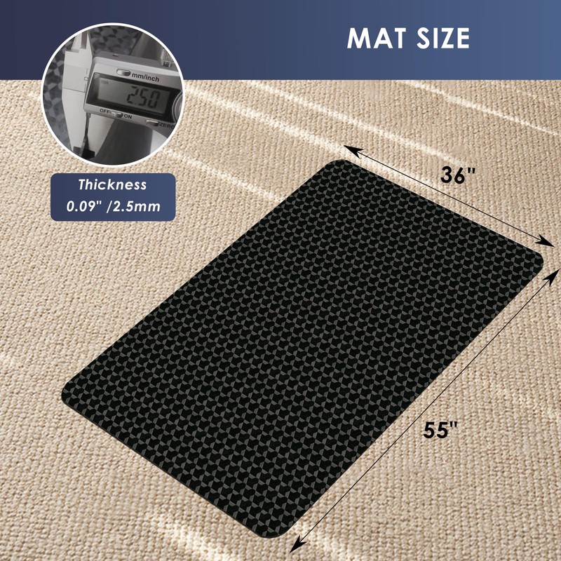 Vicwe Office Chair Mat for Carpet, 55"x36" Anti-Slip Waterproof Floor