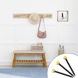 100pcs Picture Hanging Nails 1 Inch Brass Head Picture Pins Picture Hanging Hooks Steel Nails Wall Nails Small Nails with Plastic Box for Picture Frame Hanging Woodworking Wall Mounting - Black