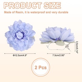 PATIKIL Lotus Flower Curtain Tiebacks, 2 Pcs Artificial Floral Curtain Tie Clips, Modern Curtain Holder Buckles, Window Drapery Decorative Clips for Home, Room, Office, Sky Blue