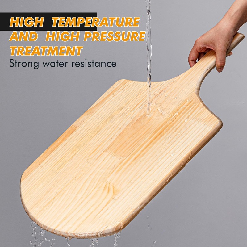 Bokon 2 Pack Wooden Pizza Peel, 16 x 14 Inch