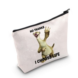 The Sloth Make Up Bag Sloth Lover Gift Zippered No Thanks I Choose Life, Thank you for the UK