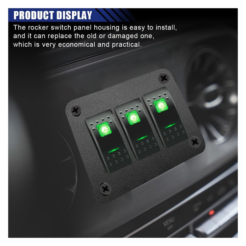 5 Way Rocker Switch Panel, Aluminium Rocker Toggle Switch Housing