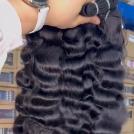 Indian Cuticle Aligned Raw Cambodian Human Hair Vietnam Raw Human Hair Bundlesstyle: Straight, color: Black, Stretched Length: 24"