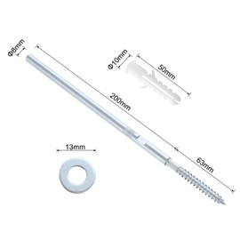 sourcing map 4 Pcs Floating Shelf Brackets Metal Hidden Shelf Support Brackets 8 X 200MM Invisible Shelf Brackets with Screws for Floating Wood Shelves