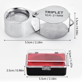 Magnifying Glass Handheld 10x Jeweler Magnifying Glass Hand Magnifier Reading Magnifier for Seniors Foldable Jewelers Magnifier Small Pocket Magnifier for Diamonds Watch Newspapers Crafts Books Coins